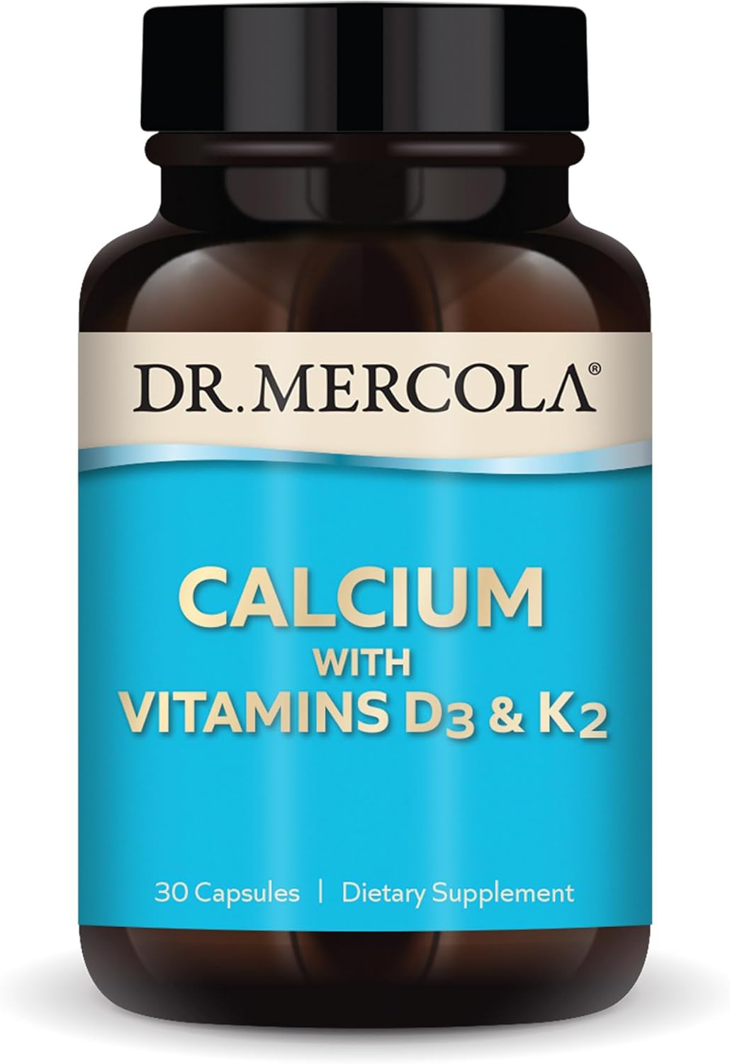 Dr. Mercola Calcium With Vitamins D3 & K2, 30 Servings (30 Capsules), Dietary Supplement, Supports Bone And Organ Health, Non Gmo