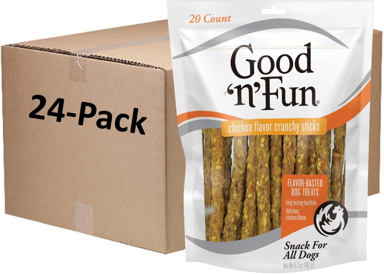 Good'N'Fun Crunchy Rawhide Sticks Dog Chews/Chicken Flavor Dog Treats