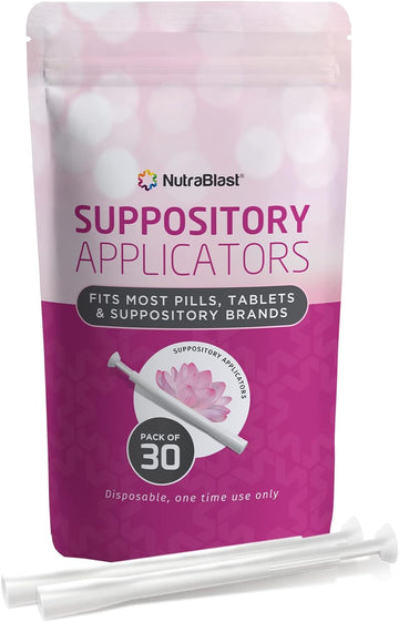 NutraBlast Disposable Vaginal Suppository Applicators (30-Pack) - Fits Most Brands, Pills, Tablets and Suppositories - Individually Wrapped