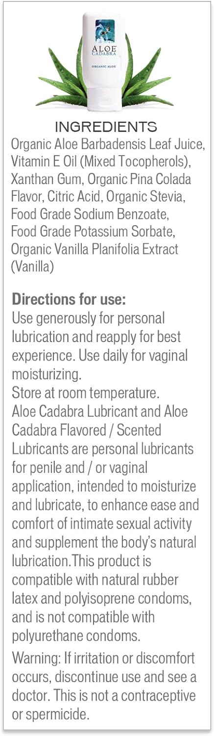 Aloe Cadabra Organic Lubricant- Pina Colada Flavored (Pack of 4)