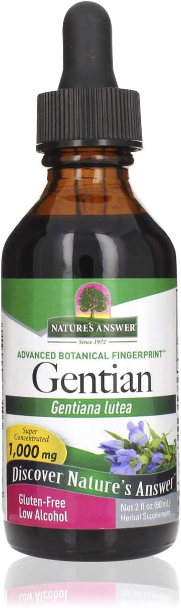 Nature'S Answer Gentian Root Low-Alcohol 1000Mg 2 Extract | Promotes Digestion & Liver Function | Gluten-Free, Non-Gmo & Kosher Certified | Single Count