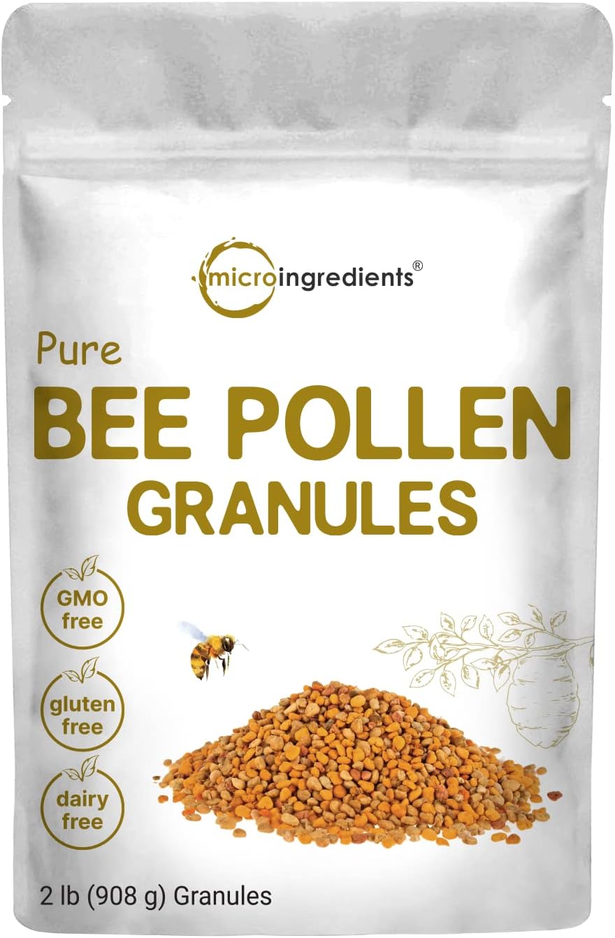 Micro Ingredients Pure Bee Pollen Granules, 2Lbs | Fresh Harvest, Natural Superfood, Raw Sweet Flavor | Rich In B Vitamins, Minerals, Protein, & Antioxidants | Keto, Non-Gmo