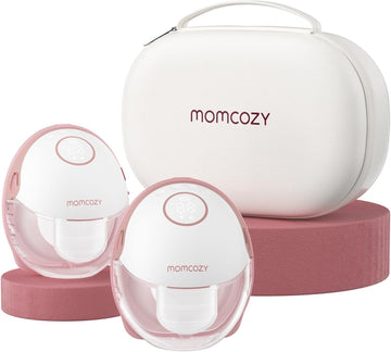 Momcozy Breast Pump Hands Free Mobile Style | M6, Wearable Breastfeeding Pump Ideal Rhythm For More Milk, Doublefit Flange More Fit & Discreet With 3 Modes & 9 Levels, 24Mm - 2 Pack Cozy Red