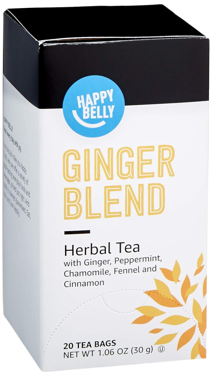 Happy Belly Ginger Herbal Tea Bags, 20 Count (Pack of 1)