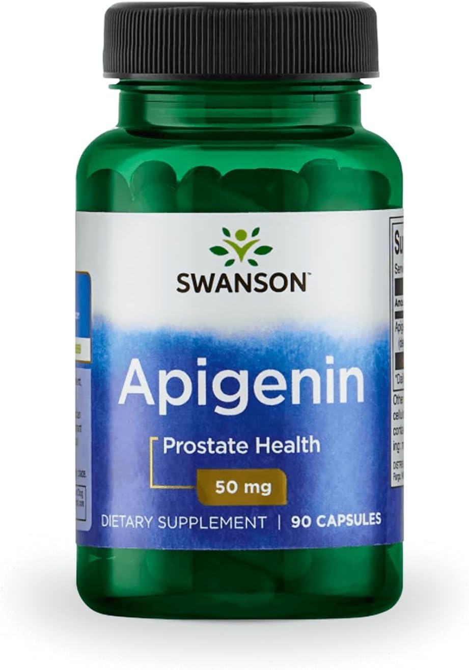 Swanson Apigenin-Bioavonoid Supplement Natural Prostate Support-Metabolism & Nerve Health Support-Can Support Sleep & Relaxation 90 Caps, 50mg Each