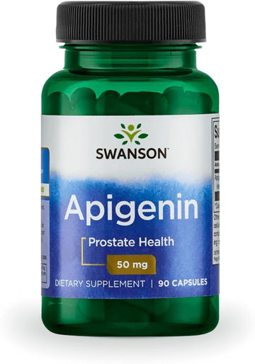 Swanson Apigenin-Bioavonoid Supplement Natural Prostate Support-Metabolism & Nerve Health Support-Can Support Sleep & Relaxation 90 Caps, 50mg Each