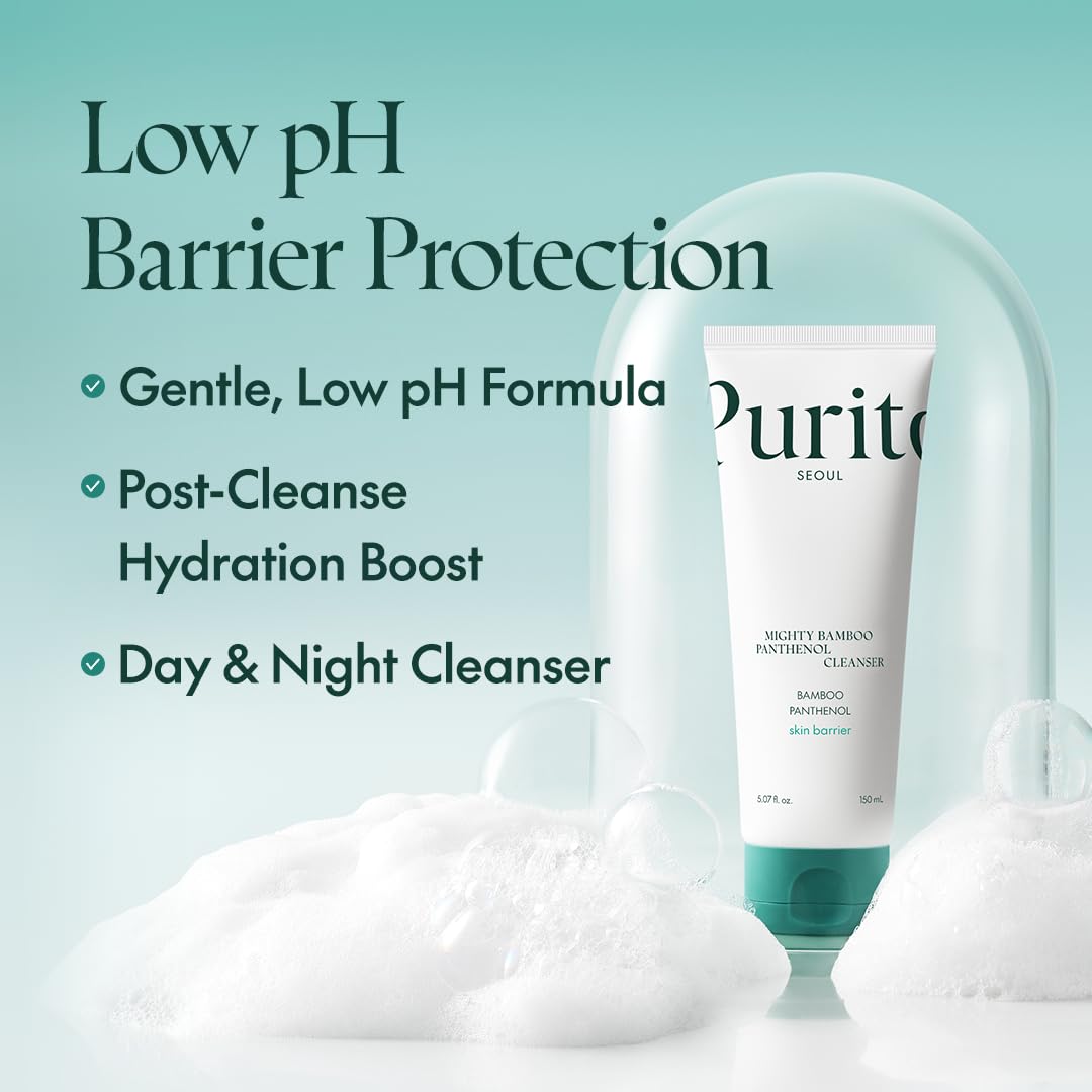 Purito Mighty Bamboo Panthenol Cleanser, Centella Unscented Serum & Oat-In Calming Gel Cream Set