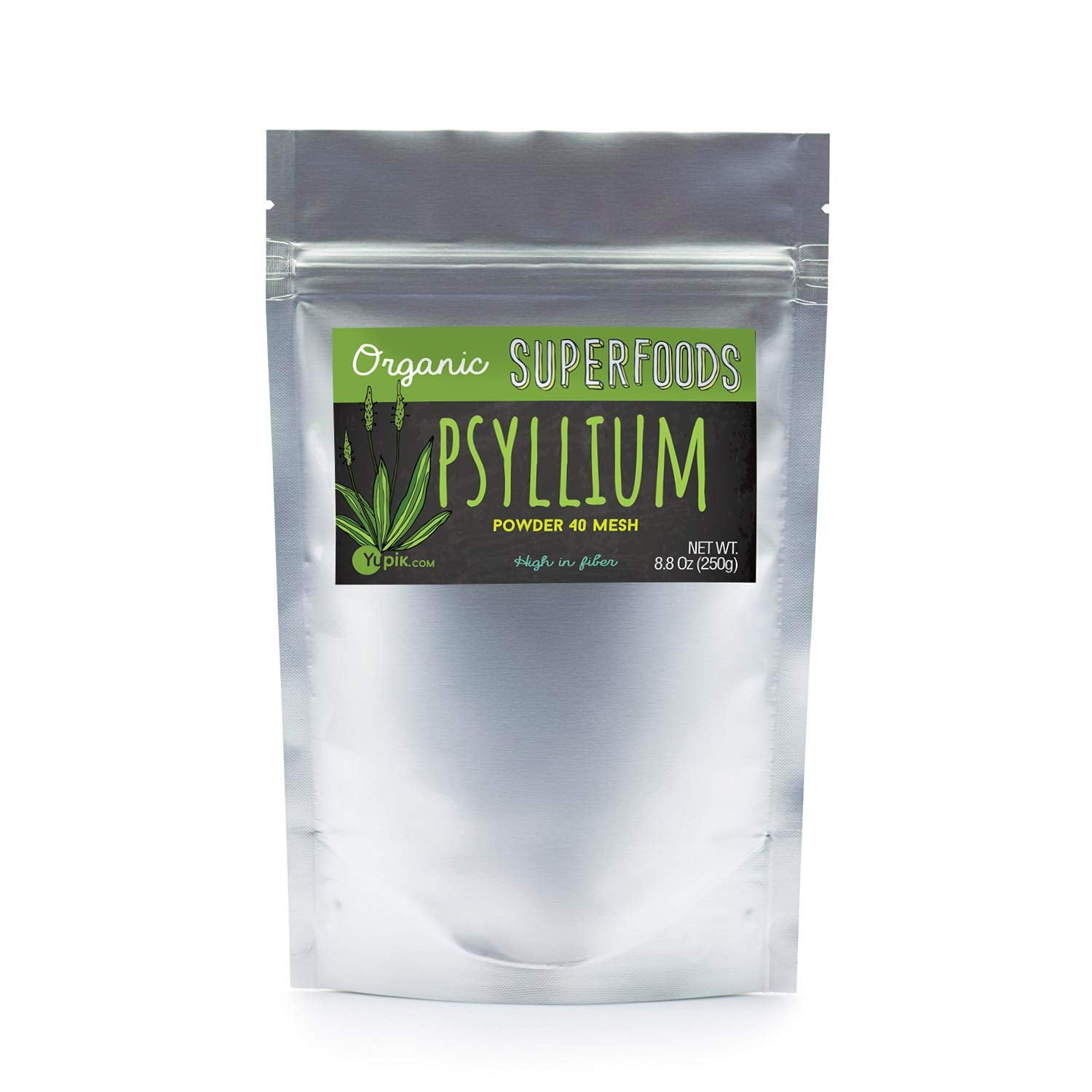 Yupik Organic Psyllium Husk Powder 95% 40 Mesh Superfood, 8.8 Ounce, Non-GMO, Vegan, Gluten-Free