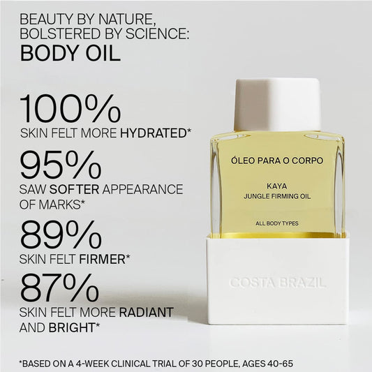 Costa Brazil | Kaya Jungle Firming Body Oil - Luxury Skincare- Soften And Tone Skin - Sustainable & Vegan Ingredients - 24-Hour Hydrating Brazilian Seed Oils - 1Ct Travel Size, 1.01 Oz