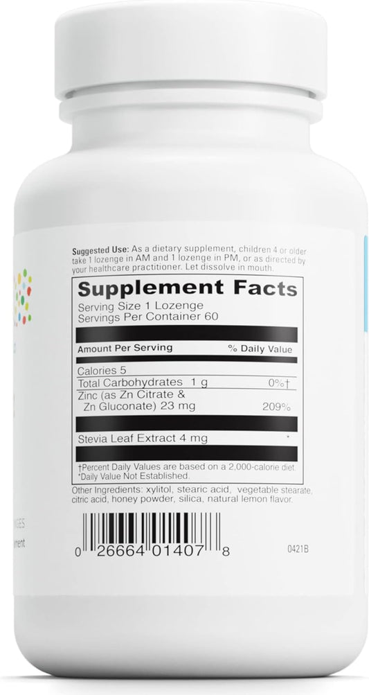 Little DaVinci Immuni-z - Kids Zinc Lozenge to Support Immune Health, Throat Tissue, Brain Health and Development, Sleep and Focus* - with Zinc Citrate and More - Lemon Flavor - 60 Lozenges