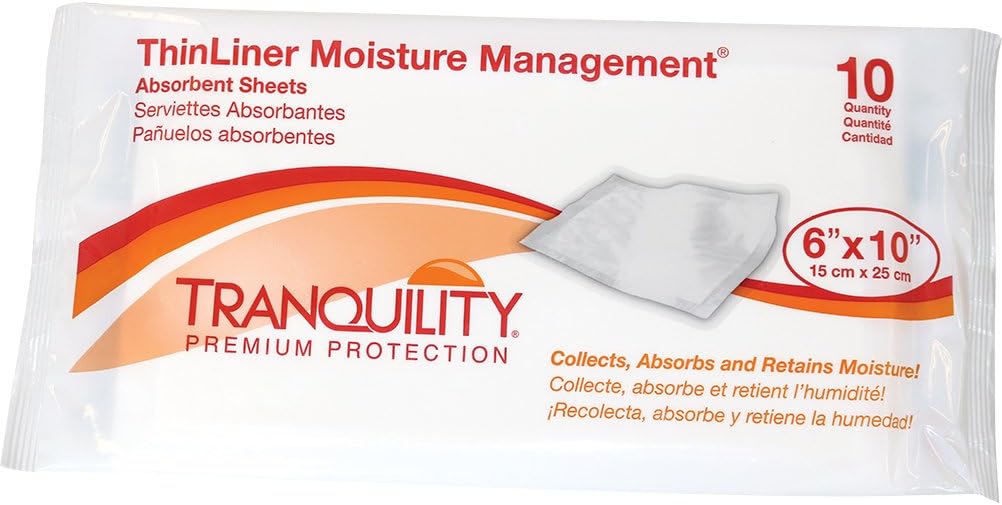 Tranquility Thinliner Moisture Management® Absorbent Sheets For Skin Folds And Wounds - 6" X 10" - 10 Ct