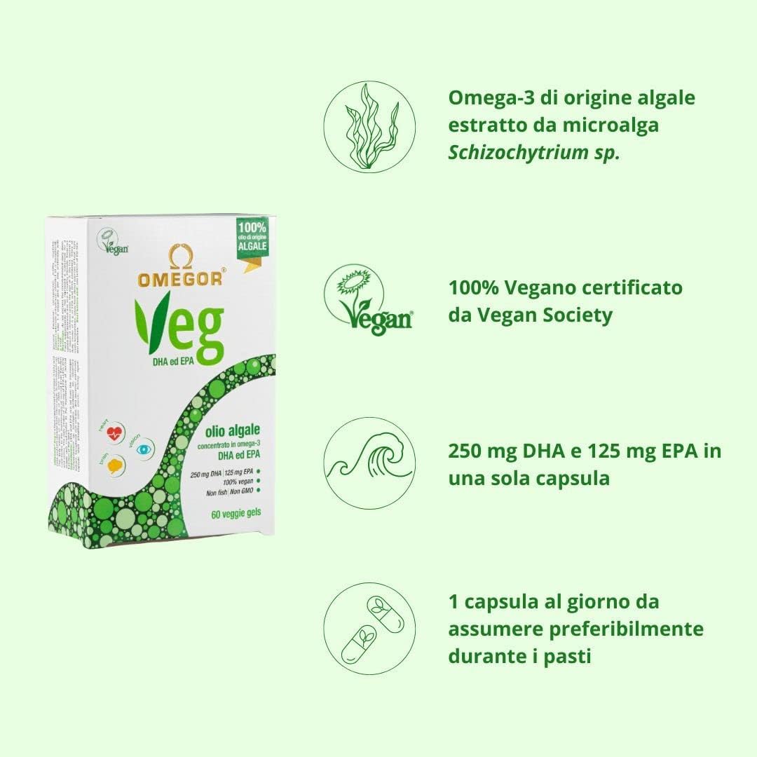 OMEGOR® Veg - Omega 3 Vegan algal Oil | The only IFOS Certificate | 25