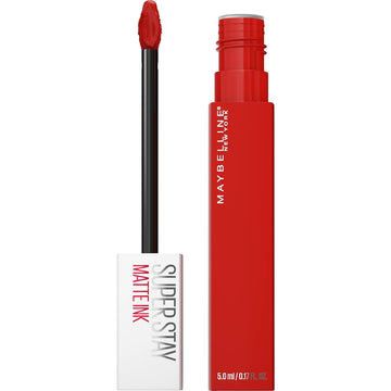 Maybelline Super Stay Matte Ink Liquid Lipstick Makeup, Long Lasting High Impact Color, Up To 16H Wear, Innovator, Cardinal Red, 1 Count