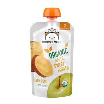 Mama Bear gluten free Organic Baby Food, Stage 2, Apple, Sweet Potato, 4 Ounce (Pack of 12)