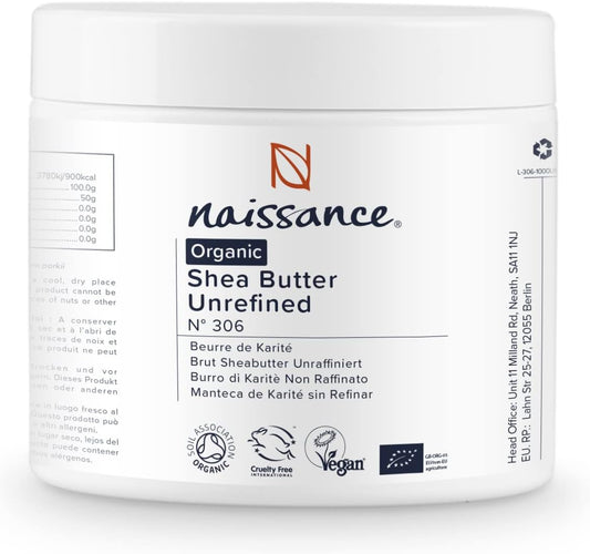 Naissance Organic Shea Butter (no. 306) 250g - Pure, Natural, Certified Organic, Unrefined, Hand Kneaded, Vegan and Fragrance Free