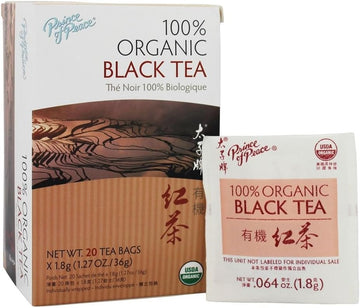 Prince Of Peace Organic Black Tea, 20 Tea Bags – 100% Organic Black Tea – Unsweetened Black Tea – Lower Caffeine Alternative To Coffee – Herbal Health Benefits