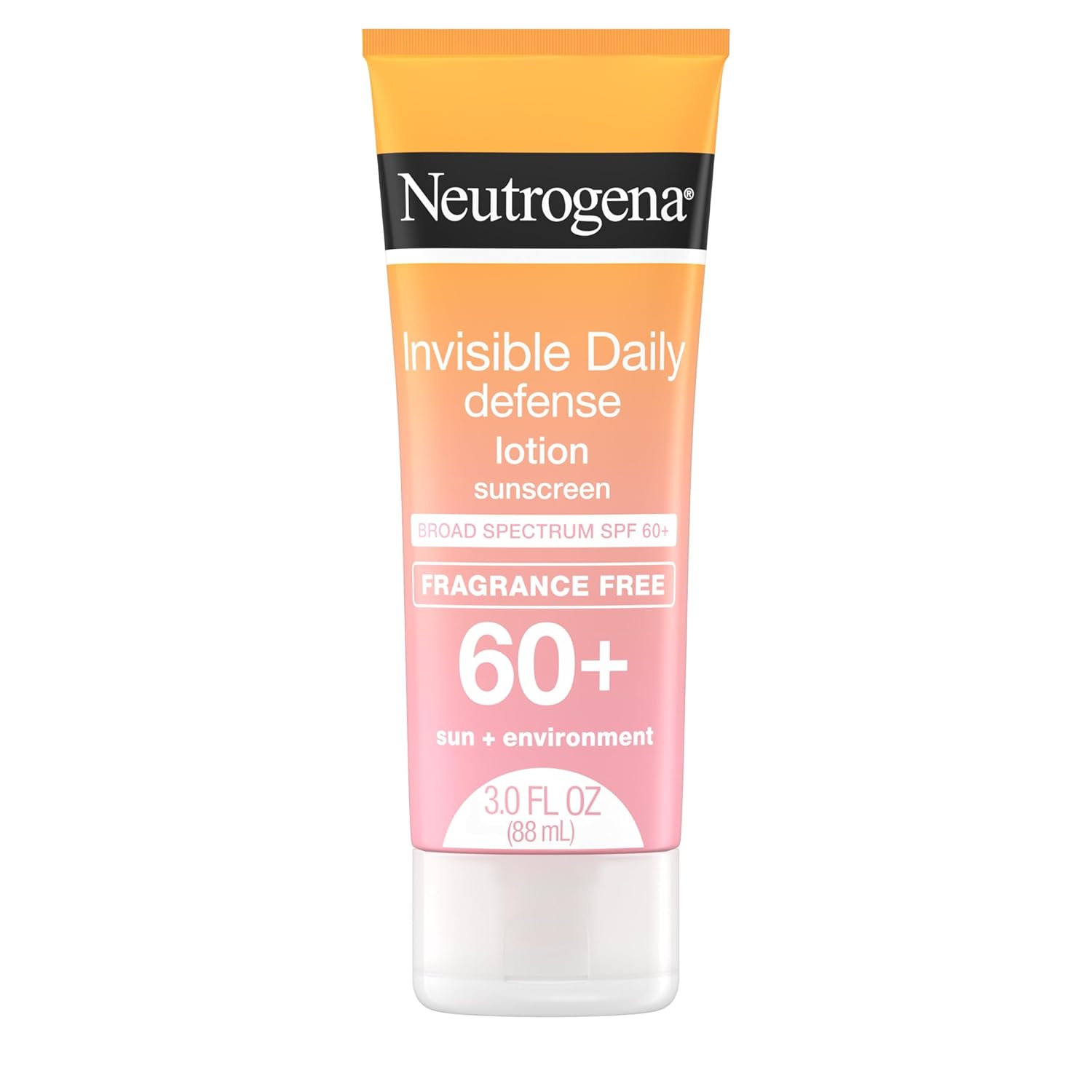 Neutrogena Invisible Daily Defense Fragrance-Free Sunscreen Lotion, Broad Spectrum Spf 60+, Oxybenzone-Free & Water-Resistant, Sun & Environmental Aggressor Protection, 3.0 Fl. Oz