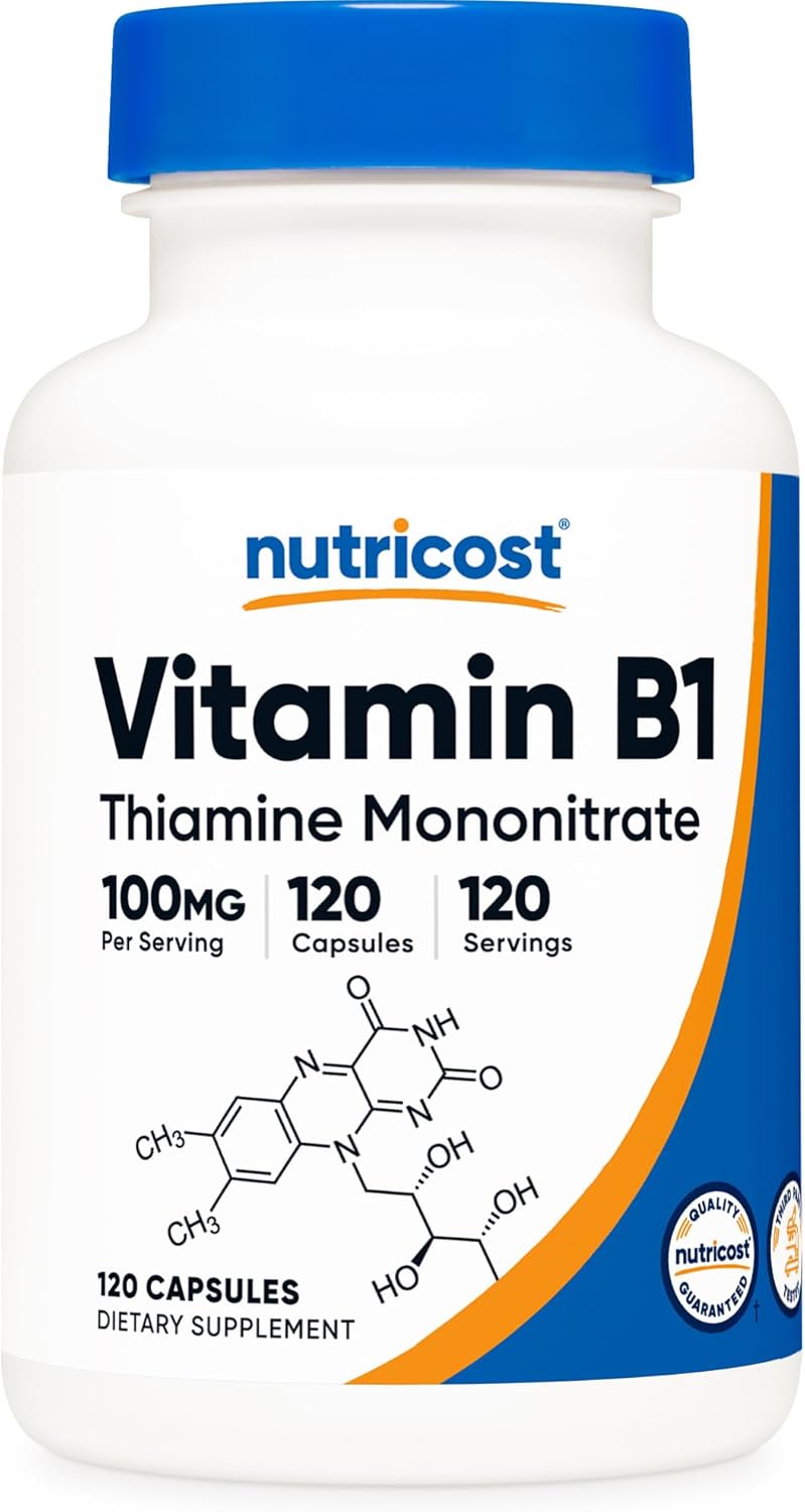 Nutricost Vitamin B1 (Thiamine) 100Mg, 120 Capsules - Gluten Free And Non-Gmo