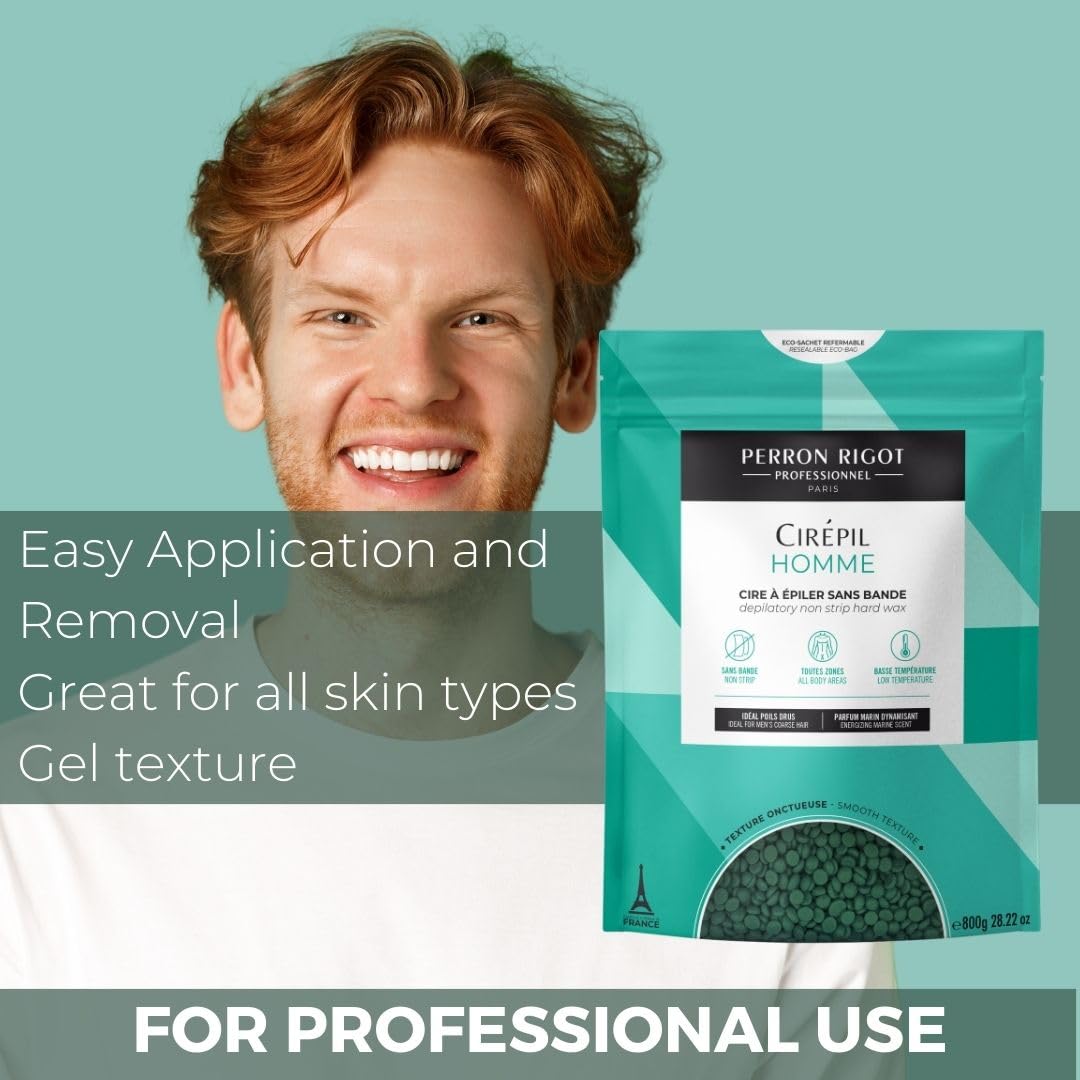 Cirepil - Homme - 800G / 28.22 Oz Wax Beads Bag - Fresh Marine Scent - Flexible Formula For Male, Easy Application And Removal : Beauty & Personal Care