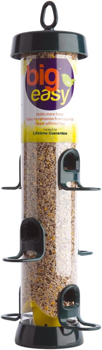 Hanging Bird Feeders for Small Birds - Jacobi Jayne® Bigeasy™ Small Seed Bird Feeders for Wild And Garden Birds - Squirrel-Resistant Bird Feeder with Built in Hanging Ring?BE-S3G