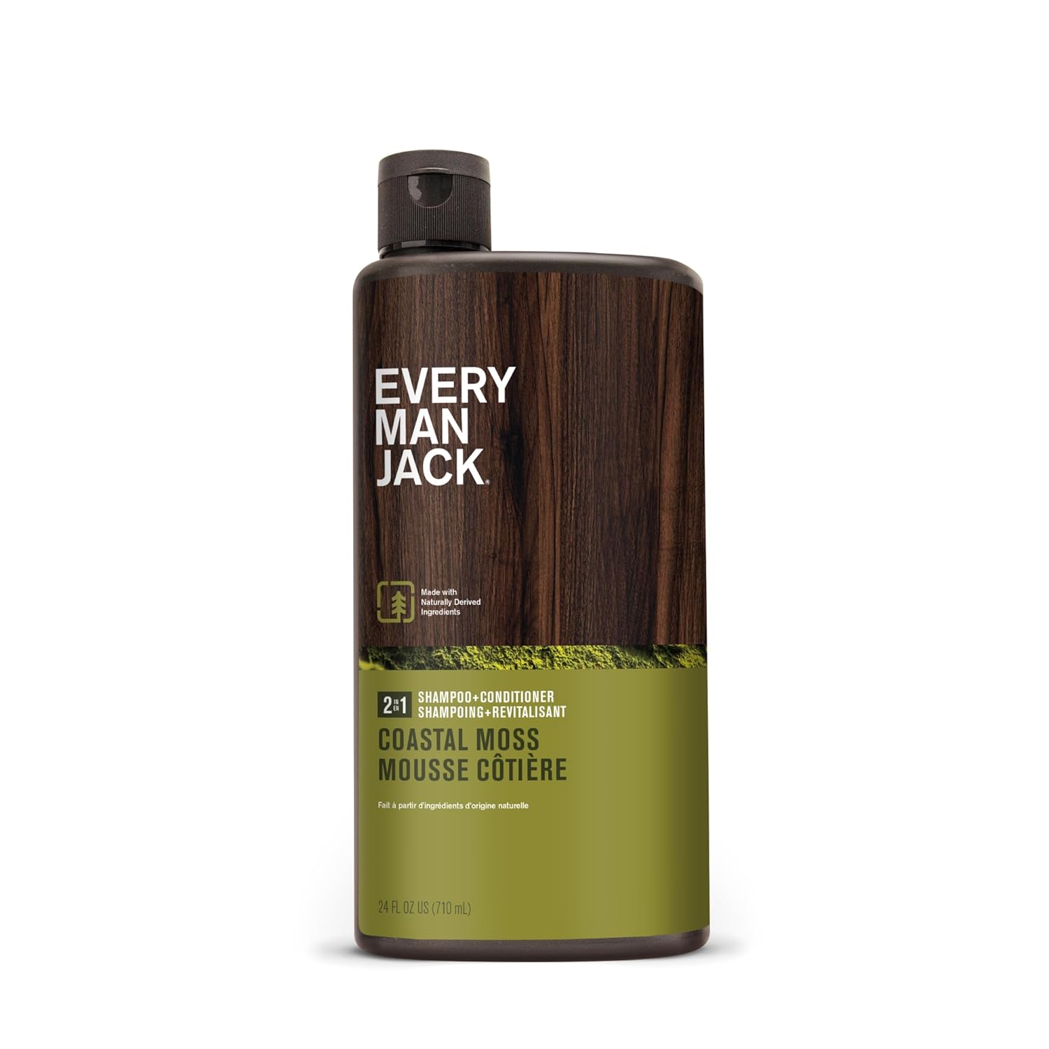 Every Man Jack 2-In-1 Daily Shampoo + Conditioner - Coastal Moss | Nourishing For All Hair Types, Naturally Derived, Cruelty-Free Shampoo And Conditioner Set For Men | 24Oz -1 Bottle
