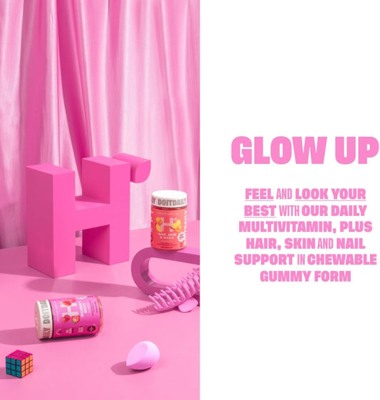 Health By Habit Glow Up Kit - Hair, Skin & Nails Supplement (60 Gummies) + Women's Multi Supplement (60 Gummies)