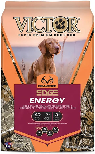 Victor Super Premium Dog Food – Realtree Edge Energy Dry Dog Food For Highly Active Dogs – Gluten Free Dog Food With Glucosamine And Chondroitin For Hip And Joint Health, 40 Lb