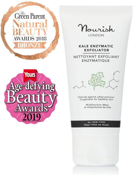 Nourish London Kale Enzymatic Facial Exfoliator 50Ml | Contains Pomegranate Enzymes & Jojoba Beads | 100% Vegan | Alcohol-Free | Cruelty-Free | Multi Award Winner