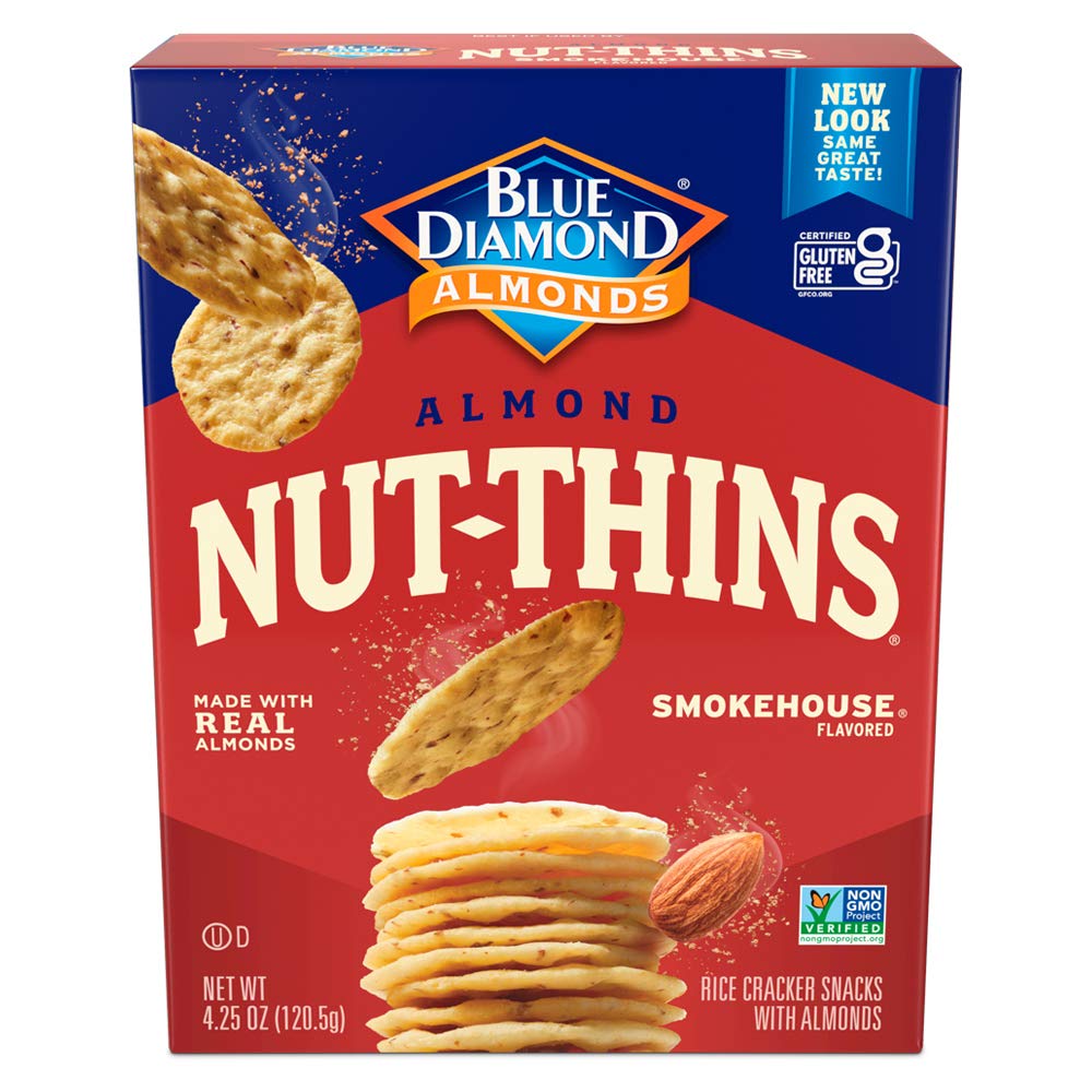 Blue Diamond Almonds Nut Thin Crackers Crisps, Smokehouse, 4.25 Oz