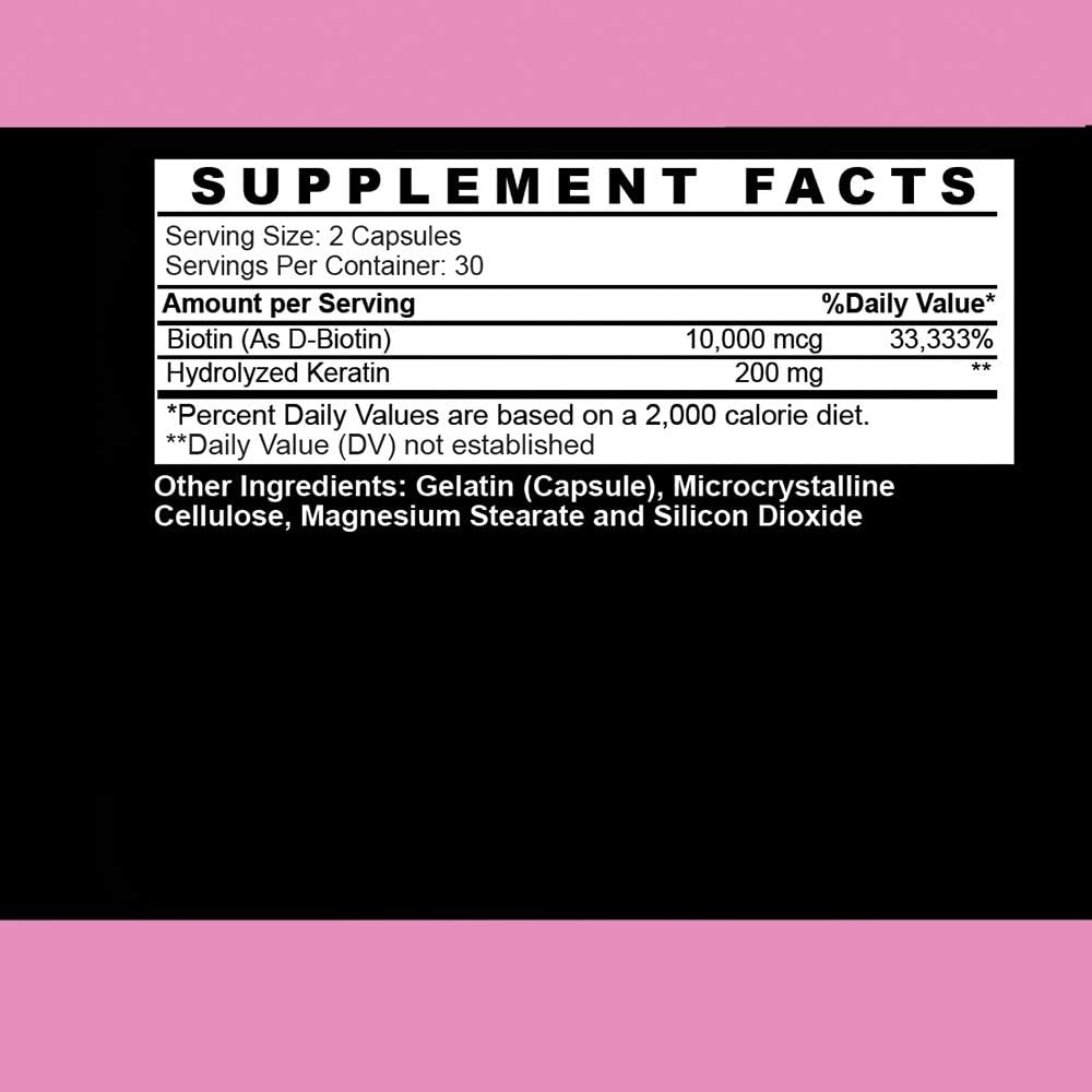 Angry Supplements Hair Envy 10,000 Mcg Biotin + Keratin Capsules, Grow Hydrate Hair, Strengthen Thicken Nails, Clear Skin – Natural Remedy For Damaged Thinning Hair, (1-Bottle, 60Ct) : Beauty & Personal Care