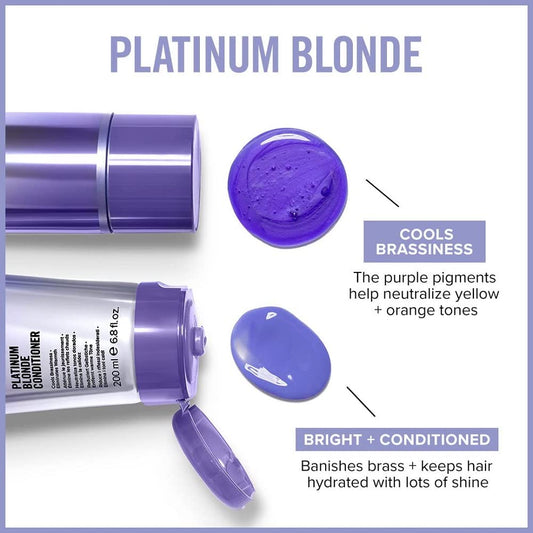 Paul Mitchell Platinum Blonde Purple Conditioner, Cools Brassiness + Eliminates Warmth, For Color-Treated Hair + Naturally Light Hair Colors, 6.8 Fl. Oz