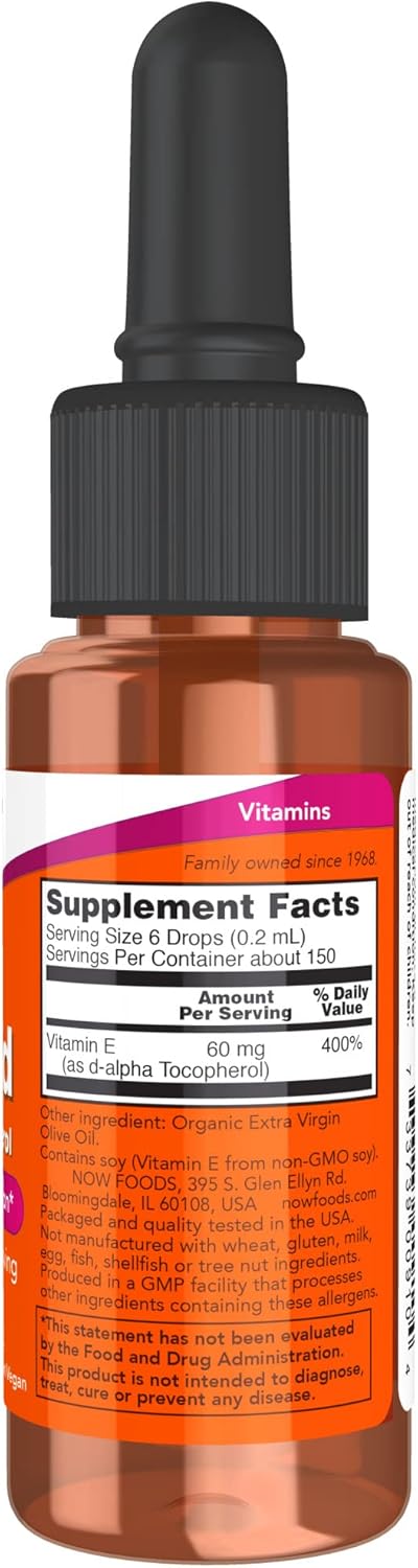 NOW Supplements, Natural Vitamin E Liq (D-Alpha Tocopherol), Antioxidant Protection*, 1-