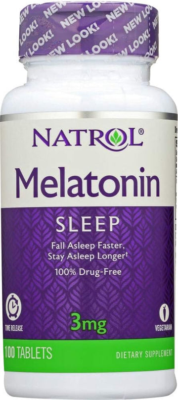 Natrol Melatonin 3 Mg Sleep Time Release Dietary Supplement Tablets 100 Ea (Pack Of 4)