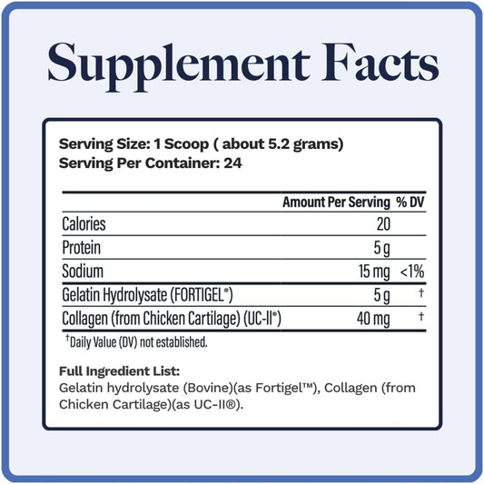 Coll-U-Gen | Joint Support Supplement | With Type Ii Undenatured Collagen (Uc-Ii®) & Fortigel® | Unflavored Powder | 30 Servings