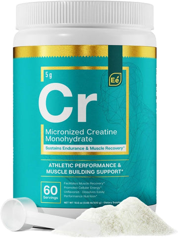 Essential Elements Monohydrate Creatine Powder For Women And Men - Micronized Creatine Instantized - Unflavored Pure Creatine Powder Supplements - 60 Servings