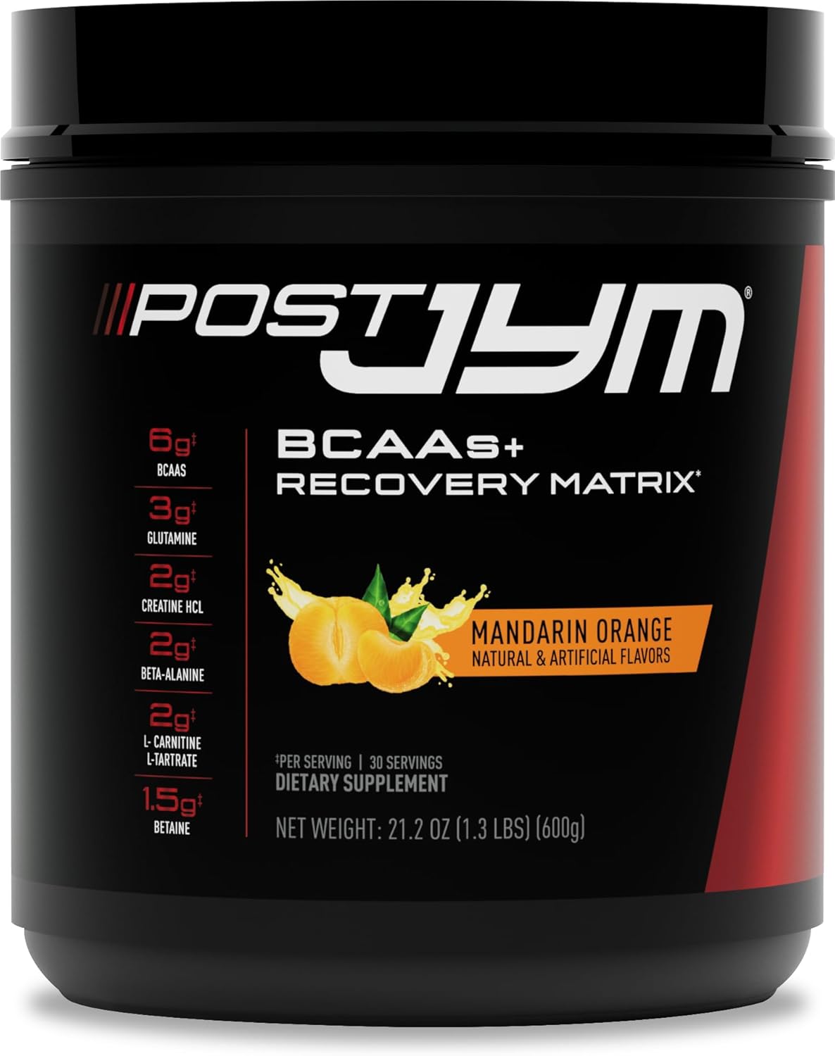 Jym Supplement Science Post Jym Active Matrix Mandarin Orange Amino Recovery Powder Pure Creatine Hcl, Bcaa’S, Glutamine, Carnitine, Betaine, Taurine For Strength, Repair, Performance 30 Servings : Health & Household