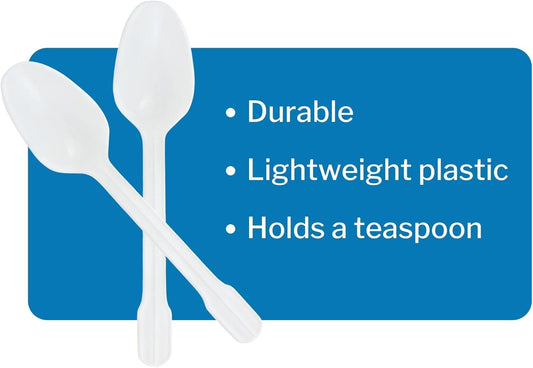 Mckesson Plastic Teaspoons, Disposable - General Purpose, White, Polypropylene, Lightweight, Non-Sterile - 5 Inches, 1000 Count