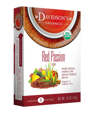 Davidson'S Organics, Red Passion, 8-Count Tea Bags, Pack Of 12