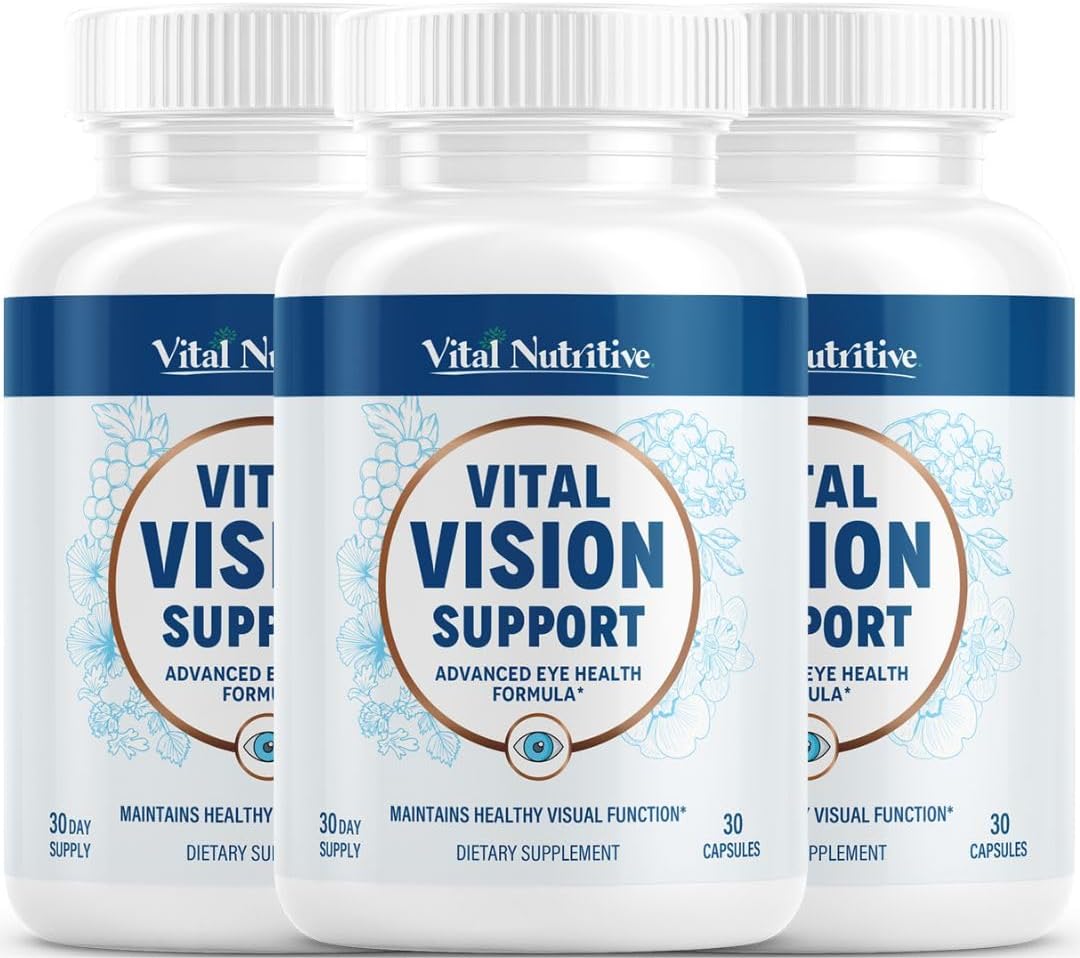 Vital Vision Support – Eye Health Supplement With Vitamin A, Lutein, Beta Carotene & Antioxidants – Eye Vitamins Support Hydration & Oxidative Stress -90 Days Serving