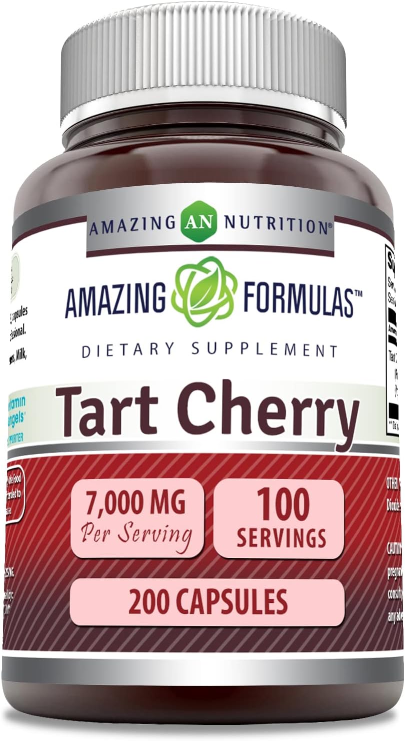 Amazing Formulas Tart Cherry Extract 7000Mg Per Serving 200 Capsules Supplement | Non-Gmo | Gluten Free | Made In Usa