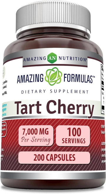 Amazing Formulas Tart Cherry Extract 7000mg Per Serving 200 Capsules Supplement | Non-GMO | Gluten Free | Made in USA