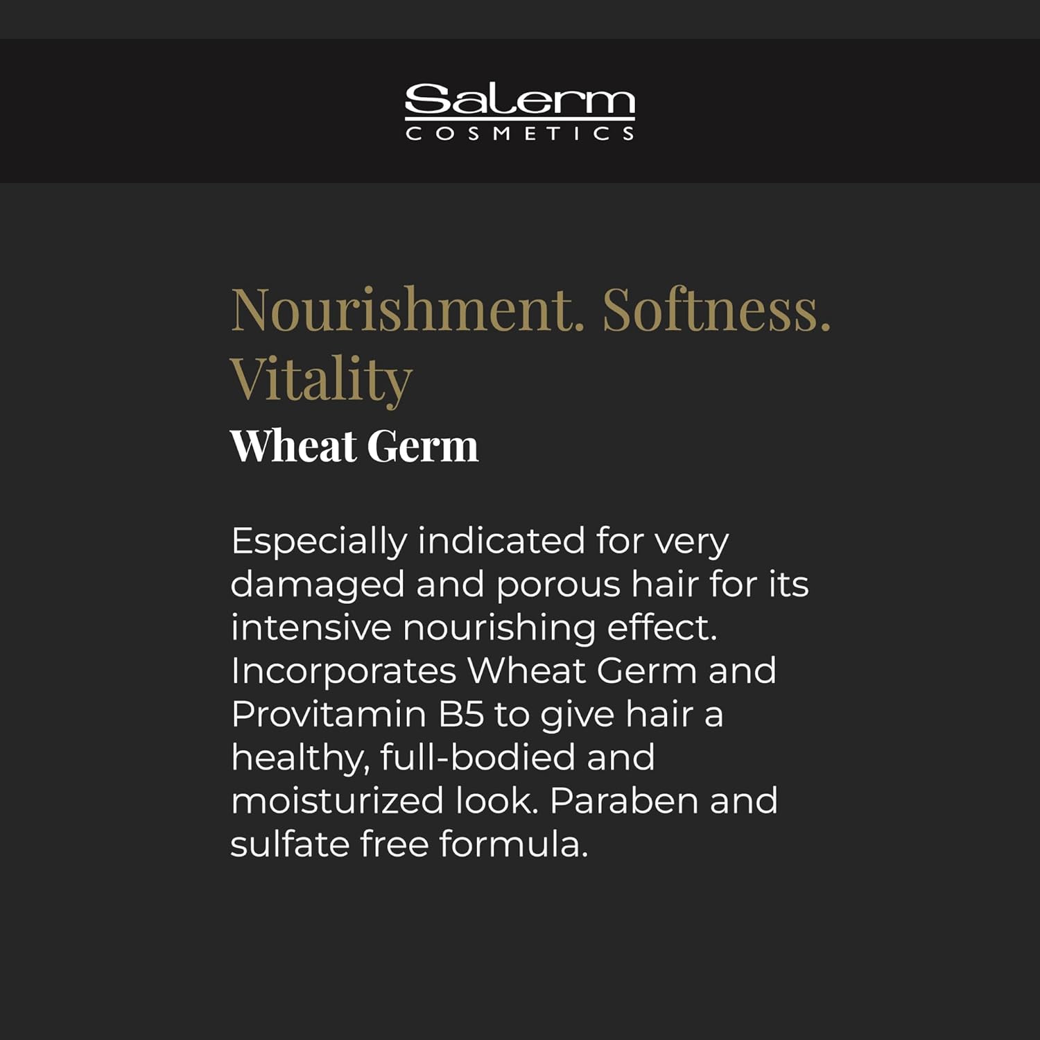 Salerm - Nourishing Hair Mask - 6.74 Oz - With Wheat Germ - For Dry And Damaged Hair - Deep Hair Hydration - Shine And Brightness - Hair Strengthening : Beauty & Personal Care