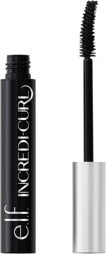 E.L.F. Incredi-Curl Mascara, Volumising Mascara For A Bold, Lasting, Lifted Curl, Smudge-Resistant Formula, Vegan & Cruelty-Free, Pitch Black