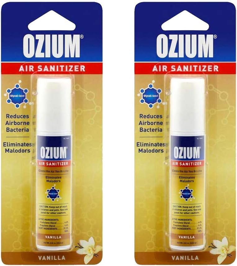Ozium Air Sanitizer 0.8 oz Spray, Vanilla Scent (2) : Health & Household