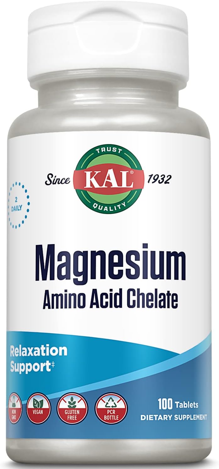 Kal 220 Mg Magnesium Chelated Tablets, 100 Count