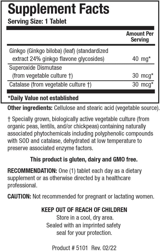 Biotics Research Ginkgo Biloba Standardized 24% Ginkgo Biloba Percent Extract, Brain Supplement, Nootropic, Focus, Energy, Memory, Healthy Aging. 60 Tablets