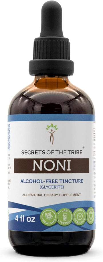Secrets of the Tribe Noni Alcohol-Free Liquid Extract, Noni (Morinda citrifolia) Dried Fruit (4 FL OZ)