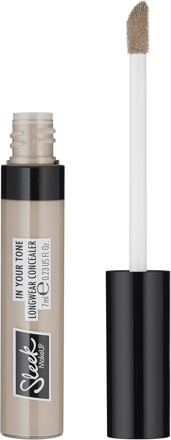 Sleek Makeup In Your Tone Longwear Concealer, Hides Dark Circles And Covers Blemishes, Buildable Medium To Full Coverage, 1C, 7Ml