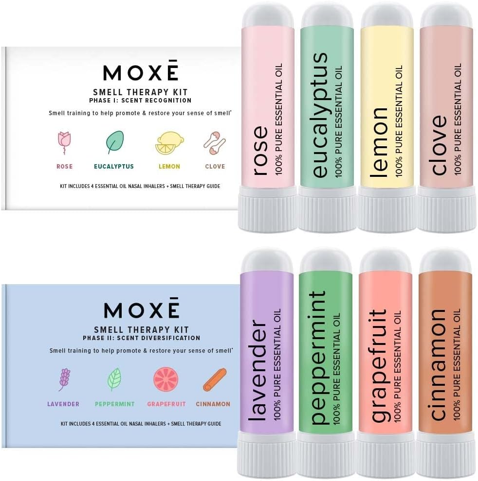 Mox Smell Training Kit, Made In Usa, 8 Essential Oils, Olfactory Regeneration, Helps Restore Sense Of Smell, Natural Therapy For Smell Loss (Phase 1 & Phase 2 Bundle)