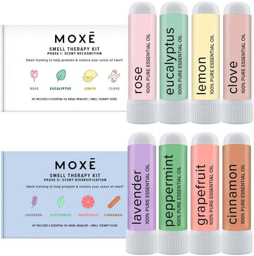 Mox Smell Training Kit, Made In Usa, 8 Essential Oils, Olfactory Regeneration, Helps Restore Sense Of Smell, Natural Therapy For Smell Loss (Phase 1 & Phase 2 Bundle)